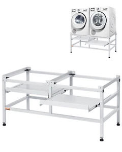 Washing Machine Stand Pedestal 48.5x25 Inch 590LB with Double Tray Carbon Steel - Picture 1 of 12