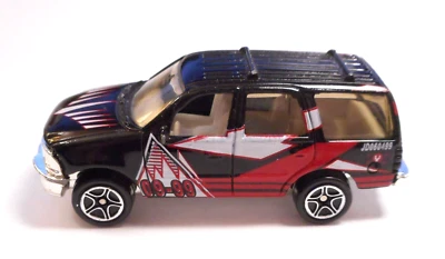 Ford Expedition 1998 Matchbox negro con interior blanco y detalles gráficos Foto 1 de 4