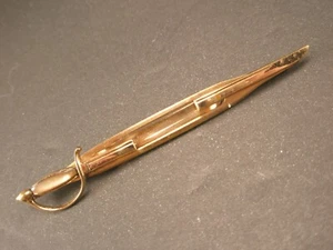 Cavalry Officer Sabre Cutlass Sword Vintage SWANK Tie Bar Clip - Picture 1 of 6