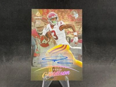 2023 PANINI LUMINANCE JORDAN ADDISON #107 ROOKIE AUTO 7/50 MINNESOTA VIKINGS RC - Image 1 of 2