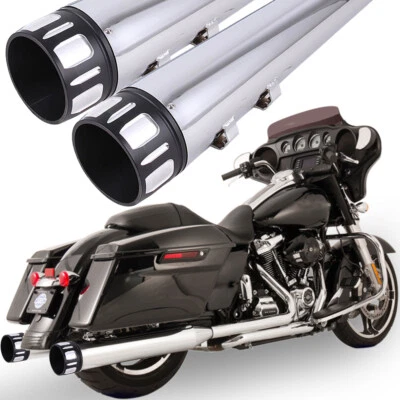 4" SlipOn Mufflers Pipe For Harley Touring Exhaust Electra Glide Road King 95-16 - Image 1 of 4