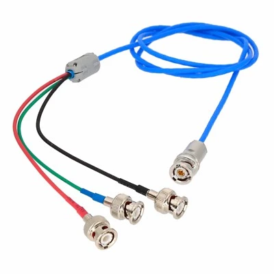 FLIEGEND 3-Lug Triax TRB Plug to Splitter 3x BNC Male GND M17/176-00002 Cable 1553B 2~6FT