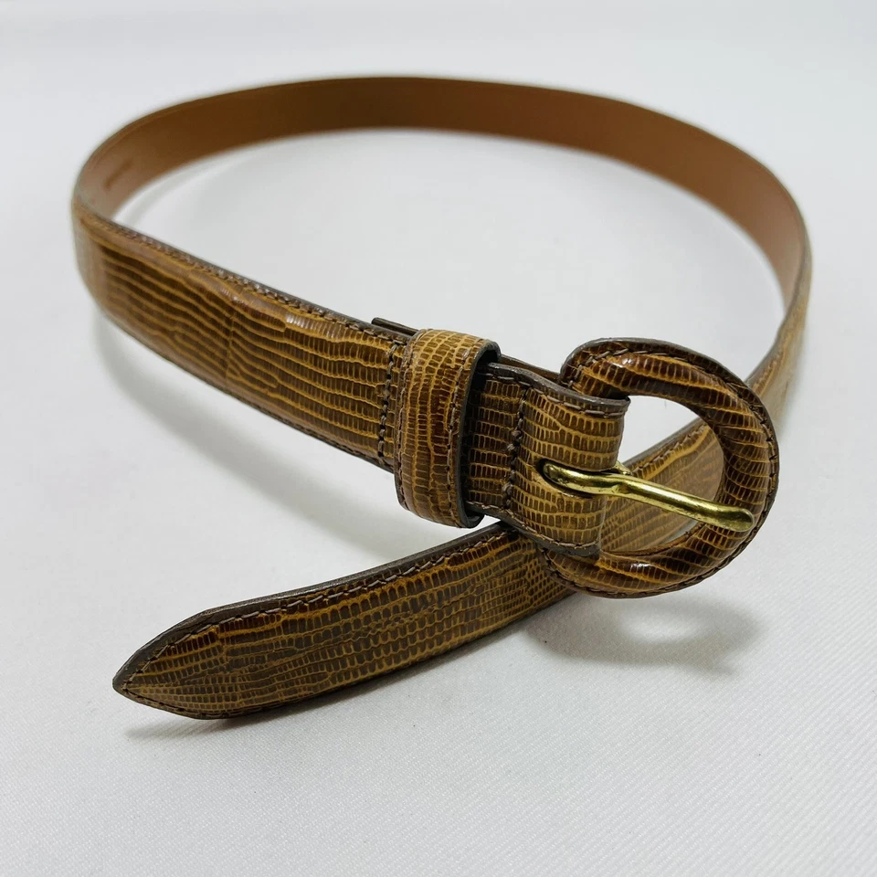 Cinturón de Cuero Ck Calvin Klein Lagarto Mujer Talla M Hipster Retro Texturizado Gótico Foto 1 de 4