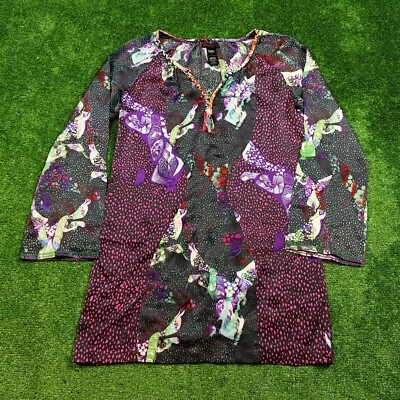 Vestido Custo Barcelona 100% Seda Mujer 1 XS-S Multicolor Cuello en V Corto Claro y2k Foto 1 de 4