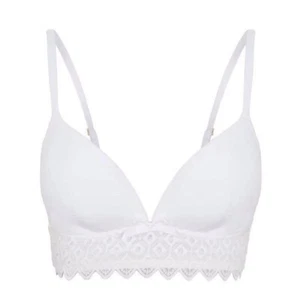 Bras Without Wires Annie Day Geo Bra Padded White BNWT RRP $75.00 size 38E - Picture 1 of 2