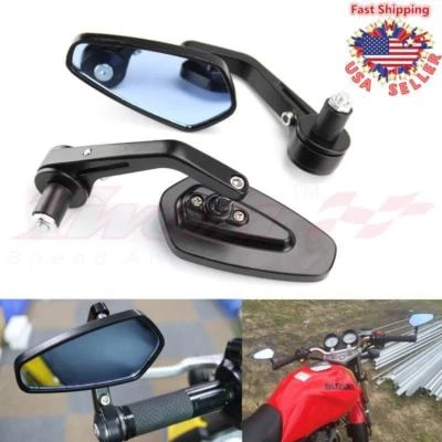 Espejo retrovisor lateral extremo manillar moto protector 7/8" 22 mm para Honda Yamaha Foto 1 de 4
