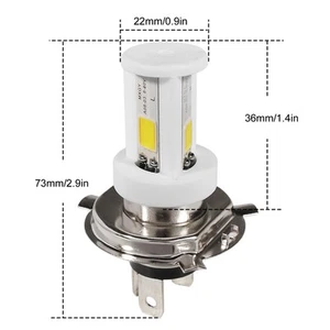 ˜H4 LED Motorcycle Headlight Bulb High/Low Beam White Light 1080LM 6500K - Picture 1 of 18