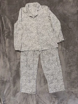Pijama de mujer Croft & Barrow súper suave de 2 piezas de algodón estampado de leopardo talla L Foto 1 de 4