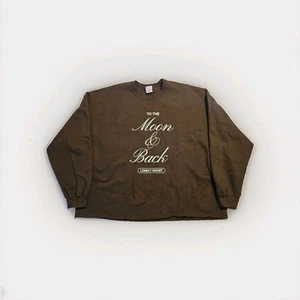 Lonely Ghost Rare Crew Neck 3XL Brown Fleece Cropped Pullover To The Moon & Back - Picture 1 of 8
