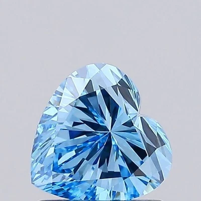 1.00 Ct Heart Shape Lab IGI Certifide Diamond Fancy Vivid Blue Color VS1 Clarity - Image 1 of 4