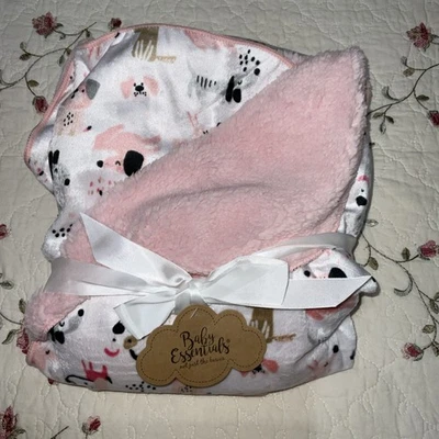 Baby Essentials 30” X 35” Baby Blanket Pink Dog Print - Image 1 of 2