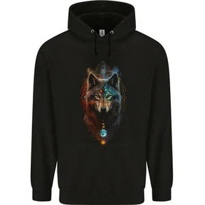 Dreamcatcher Wolf Spiritual Moon Phases Childrens Kids Hoodie - Picture 1 of 3