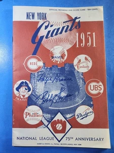 Ralph Branca/Bobby Thomson Signed New York Giants 1951 Replica Program - Picture 1 of 4