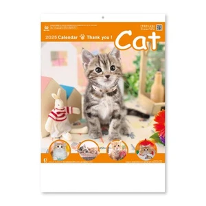 Neu Japan Kalender 2025 Kalender Wandbehang Danke Katze mit Chronologie Nk4_ - Bild 1 von 7