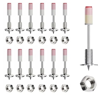 FAIR SHOP Chiodi Filettati Per Pistola Sparachiodi 30 pz + 30 Dadi M8 Acciaio Cemento