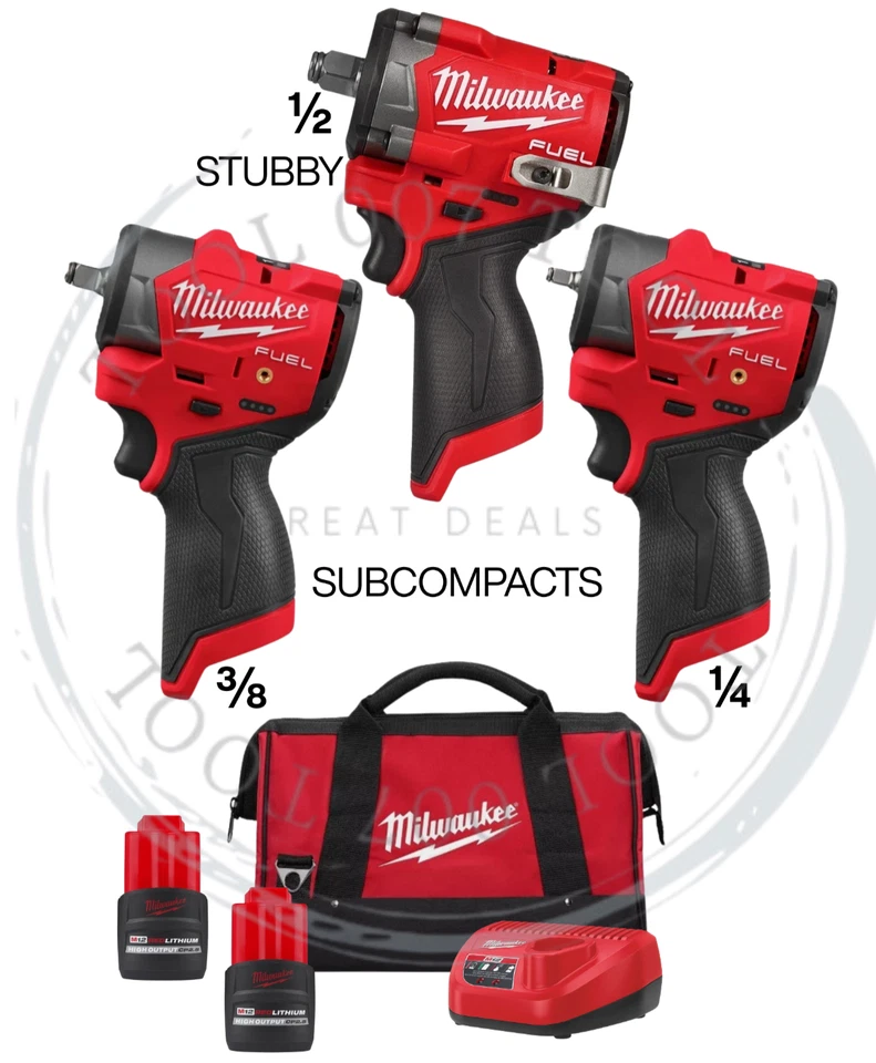 Milwaukee 2563-20 M12 FUEL 12V 1/2" Stubby Impact Wrench - Bare Tool