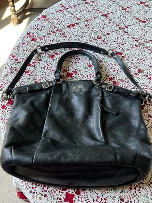 Bolso de Hombro COACH 18641 MADISON LINDSAY Cuero Negro Cartera Cartera Cartera Foto 1 de 4