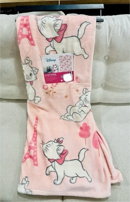 Disney Aristocats Мари пастельный розовый плед 50 «x 70» розовый бант Париж новый с Ярлыками  - Изображение 1 из 4