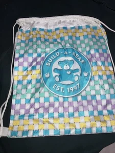 Mochila Build A Bear Bolso Cinch con Cordón Azul Amarillo Niño Niña Pastel Portador - Imagen 1 de 4