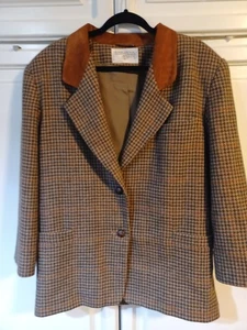 International Scene 15/16 Womens Blazer Made In Russia Tweed houndstooth - Picture 1 of 8