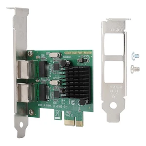 .›10/100/1000Mbps RJ-45*2 Dual Port PCI-Ex1 GigabiT Network Card For 8102-T2 - Picture 1 of 7
