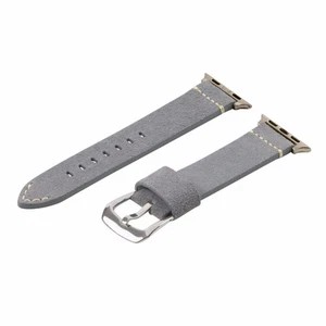 Clockwork Synergy® Dapper Suede Grey SS Watch Band for 42mm Apple Watch - Picture 1 of 1