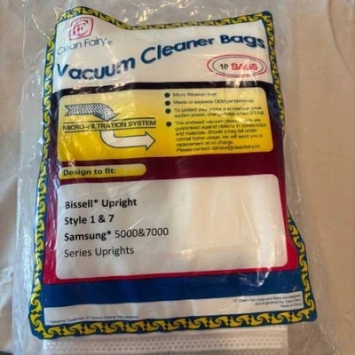 NEW! Clean Fairy Bissell Upright 1/7 Samsung 5000/7000 Vacuum 10 Bags - Unopened - Image 1 of 3