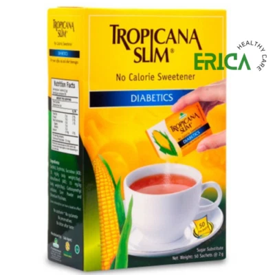 2 BOXES TROPICANA SLIM DIABETIC 50 Sachets - NO CALORIE SWEETENER ZERO CALS!! - Image 1 of 4