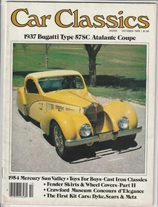 Revista Car Classis edición de octubre de 1978 1937 Bugatti tipo 57SC Atlantic cupé - Imagen 1 de 1