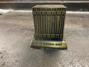 Vintage RARE 1974 First National Bank Springfield Illinois Gold Advertising Bank - Picture 1 of 8