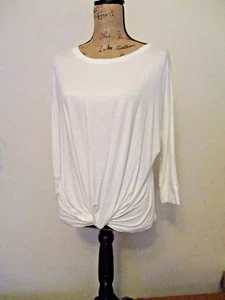 Blusa Ann Taylor para mujer nueva con etiquetas tallas S y L blanca anudada delantera 3/4 SL envío gratuito - Imagen 1 de 4