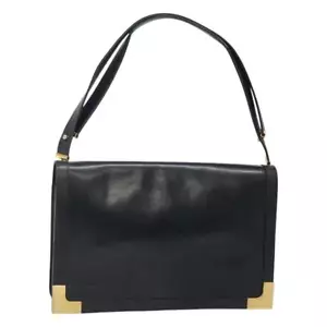 Christian Dior Shoulder Bag Leather Navy Gold Auth bs23300 - Picture 1 of 20