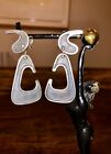 Signed Pair Ed Wiener Sterling Silver Articulated Earrings Modernist New York NY
