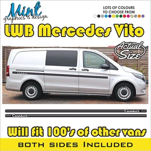 LWB Mercedes Vito Camper Wohnmobil Streifen Aufkleber Sticker Van Grafik 028 - Bild 1 von 4