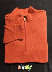 ROYALROBBINS Men KNIT 1/2 ZIP COTTON BLEND Pullover Sweater BURNED ORANGE EUC XL - Picture 1 of 4