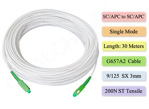 White SC-APC Fibre Optical Patch Cable NBN Patch Cord 30M - Picture 1 of 6