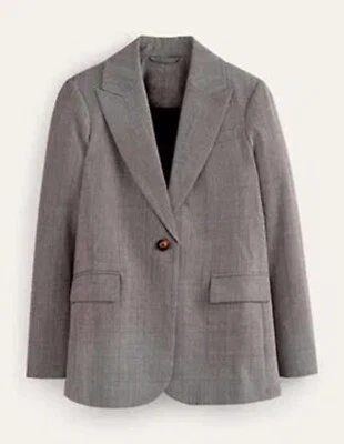 Boden Bloomsbury Wool Blazer in Grey Check Plaid Academia Houndstooth 20-22R - Image 1 of 4