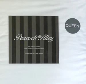 Peacock Alley 500TC 100% Egyptian Cotton Sateen Sheet Set - Queen - Blue - Picture 1 of 2