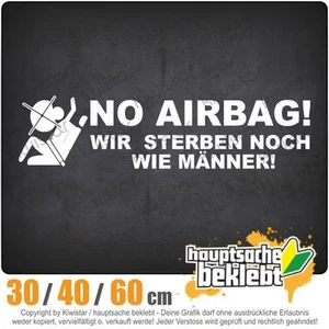 No Airbag chf0052 in 3 Größen JDM Heckscheibe Aufkleber - Picture 1 of 1