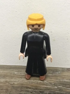 Playmobil Geobra Figur Viktorianische Westernfrau, schwarzes Kleid, braune Schuhe 1987 - Bild 1 von 6