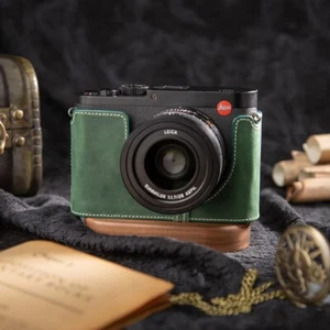 For Leica Q Handmade Genuine Real Leather Half Camera Case Bag Cover - Picture 1 of 30