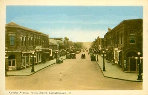 STRASSENSZENE, PRINZ ALBERT, SASKATCHEWAN, KANADA, VINTAGE POSTKARTE (N108) - Bild 1 von 2