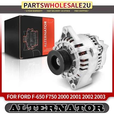 Alternador para Ford F-650 F-750 2000-2003 7.2L 5.9L 110A 12V CW 8 ranhuras polia - Imagem 1 de 4