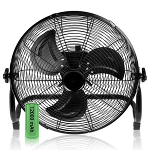 12 Inch Battery Operated Floor Fan Rechargeable Powered High Velocity Fan 1 Pack - Picture 1 of 9