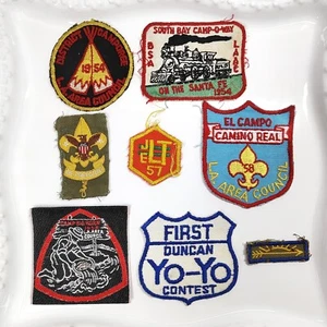 Lote 8 Parches BSA Años 50 LA Área Council SO Bay Boy Scouts Campo Big Horn De Colección - Imagen 1 de 11