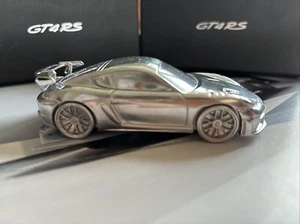 Porsche 1/43 718 Cayman GT4 RS Paperweight--Aluminum Chrome Model Car - Picture 1 of 4