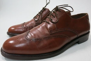 Salvatore Ferragamo Wingtip Leather Oxfords Shoes Mens Footwear Shoe sz 8 EE - Picture 1 of 7