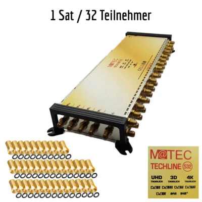 Multischalter 5/32 Multiswitch 5x In 32x Out 1 Satelliten 32 Teilnehmer Matec - Bild 1 von 4