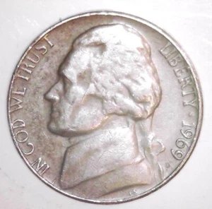 1969 D Jefferson Nickel - Actual Coin - Circulated - FREE SHIPPING - Picture 1 of 2