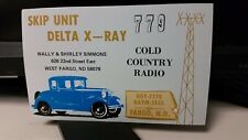 CB radio QSL carte postale voiture ancienne Wally Shirley Simmons années 1970 Fargo Dakota du Nord